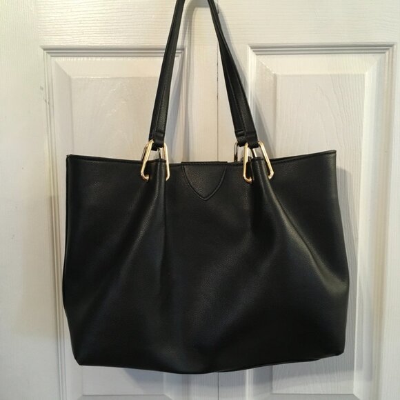 Ann Klein A Hinge Black Tassel Tote Shoulder Bag - Picture 5 of 10